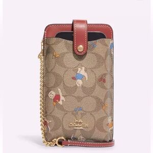 Coach Phone Crossbody In Signature Canvas w/Mitten Kitties